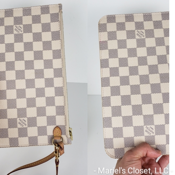 Authentic Louis Vuitton Damier Azur Neverfull Pochette #2707M - Picture 5 of 9